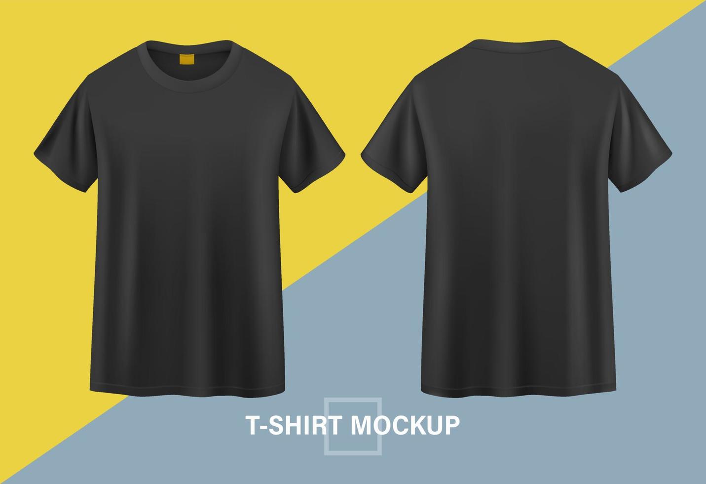 T-Shirt-Mockup-Illustrationen auf Vorder- und Rückseite vektor