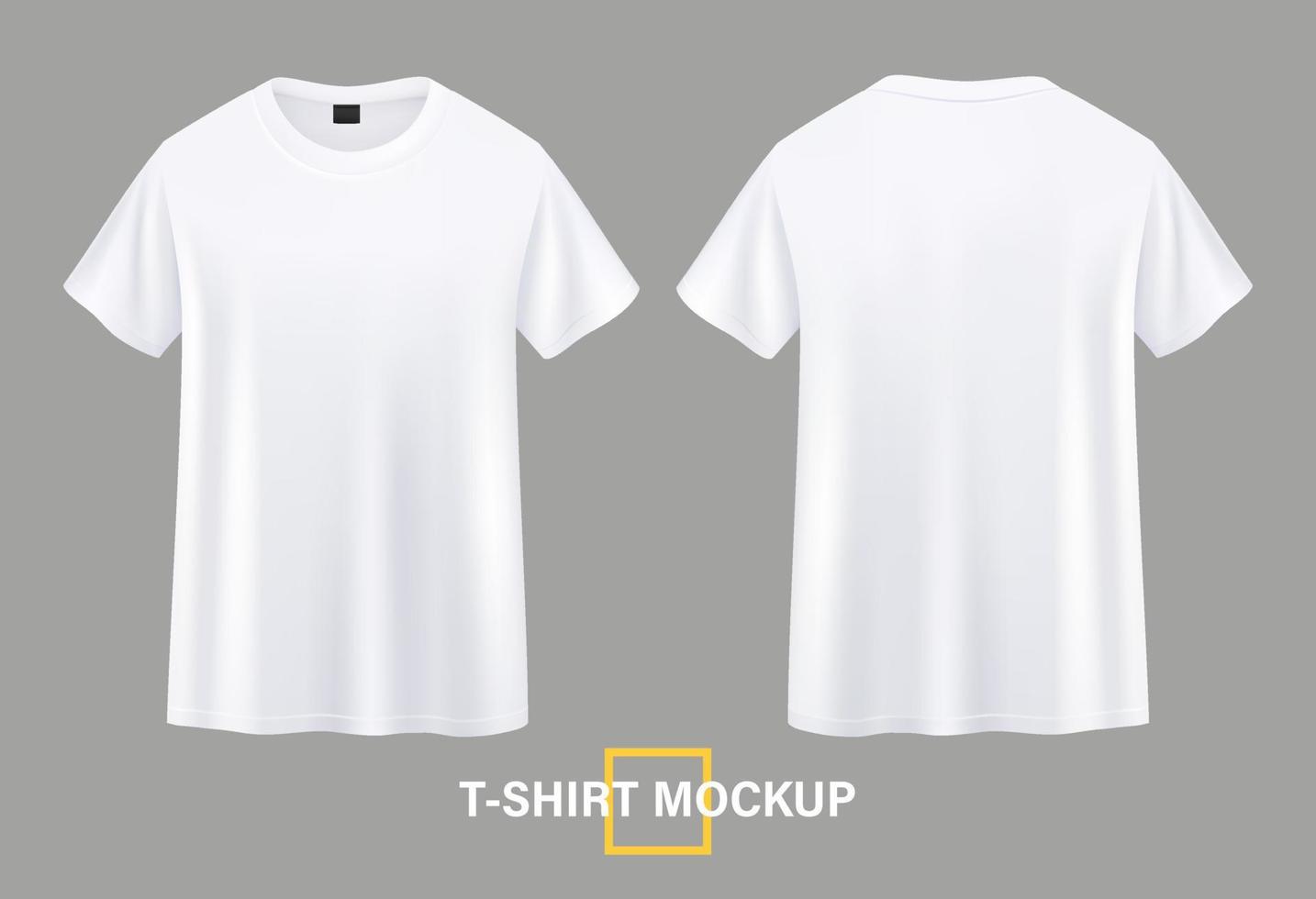 T-Shirt-Mockup-Illustrationen auf Vorder- und Rückseite vektor