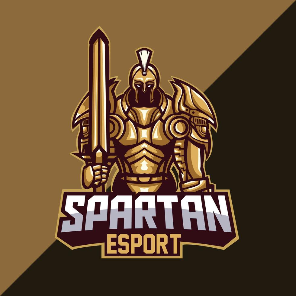 spartansk maskot logotyp mall för esport team, etc. lätt att redigera och anpassa vektor