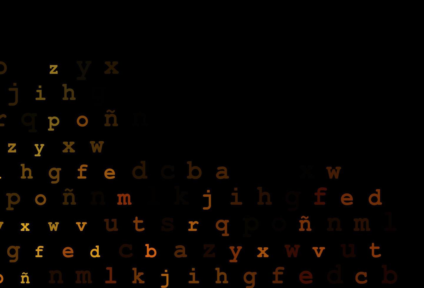 dunkelgelbes, orangefarbenes Vektorlayout mit lateinischem Alphabet. vektor