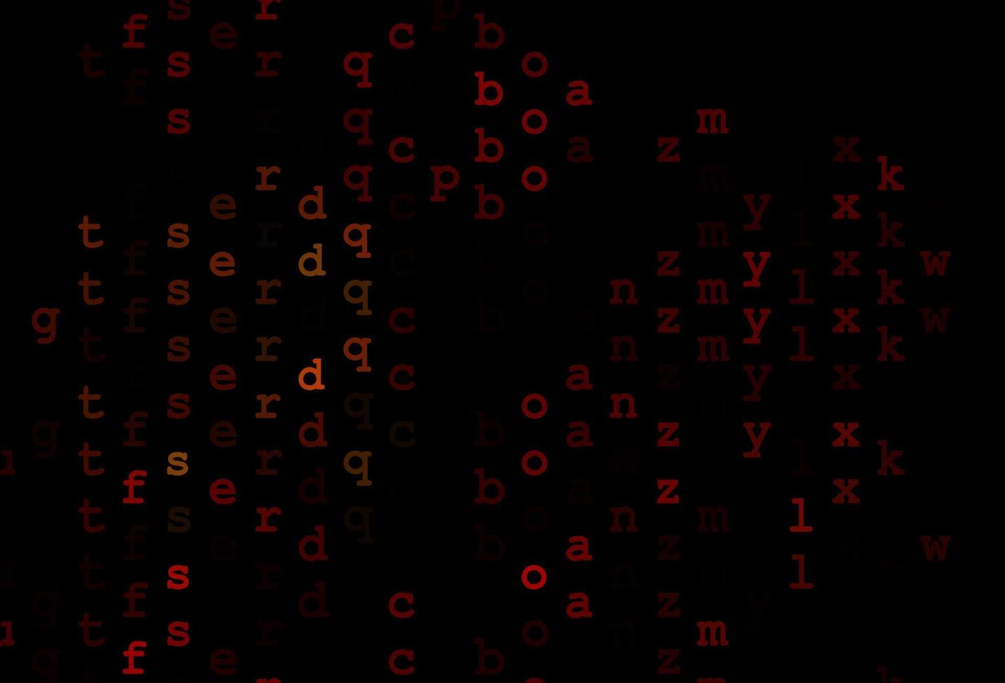 mörk röd, gul vektor mall med isolerade bokstäver.