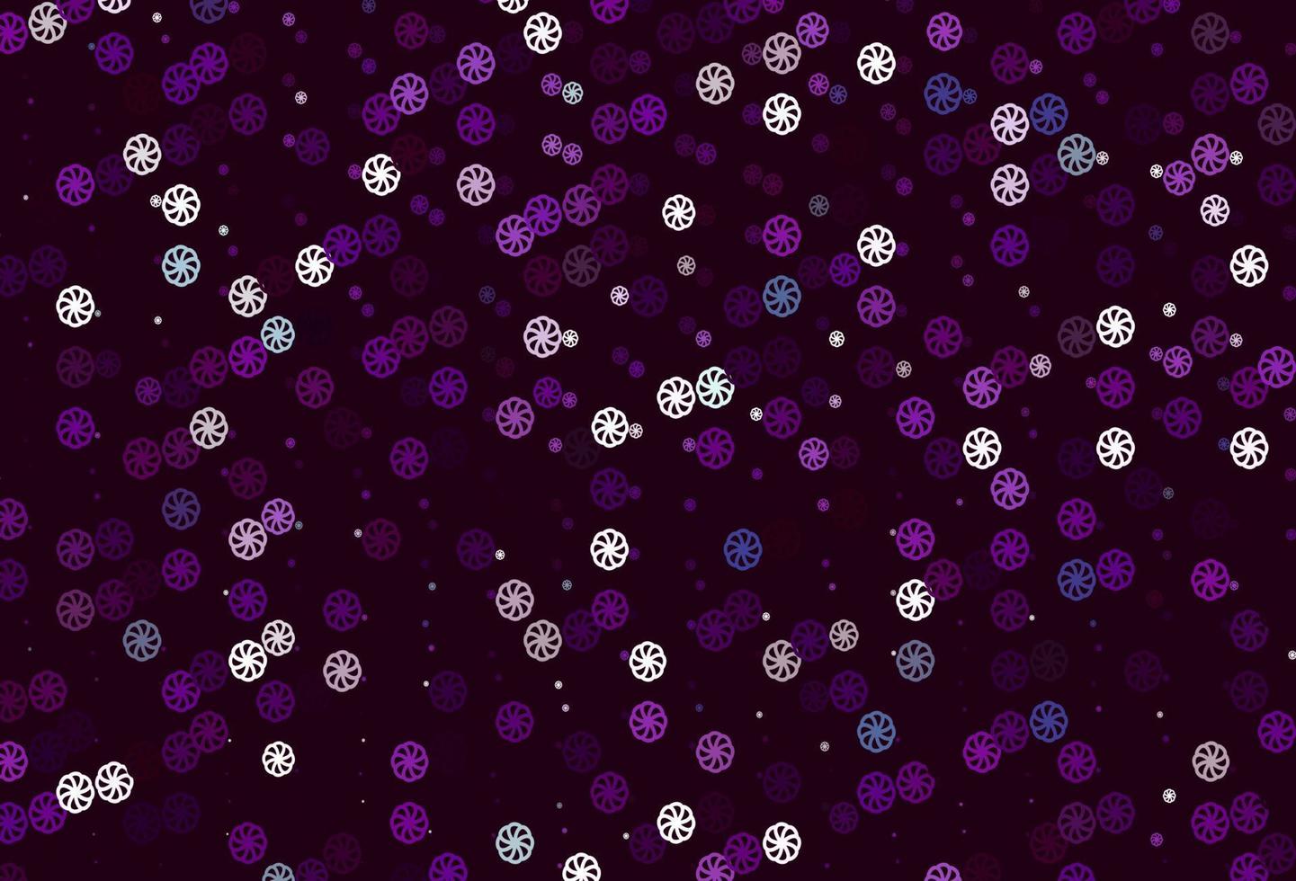 hellvioletter Vektorhintergrund mit Weihnachtsschneeflocken. vektor