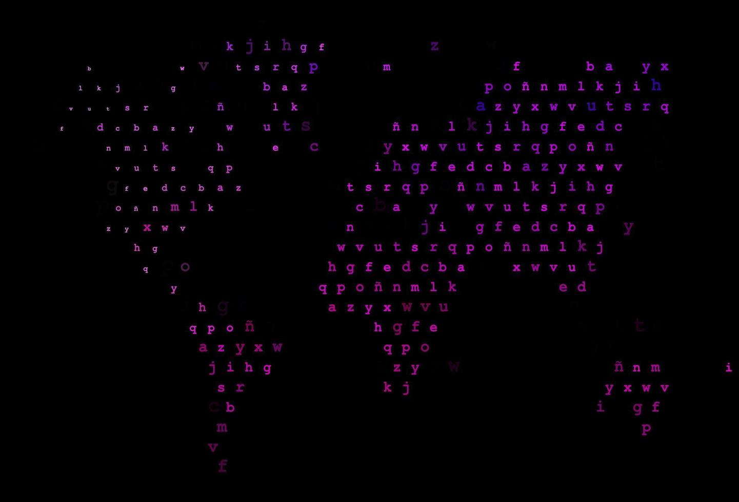 dunkelviolettes Vektorlayout mit lateinischem Alphabet. vektor