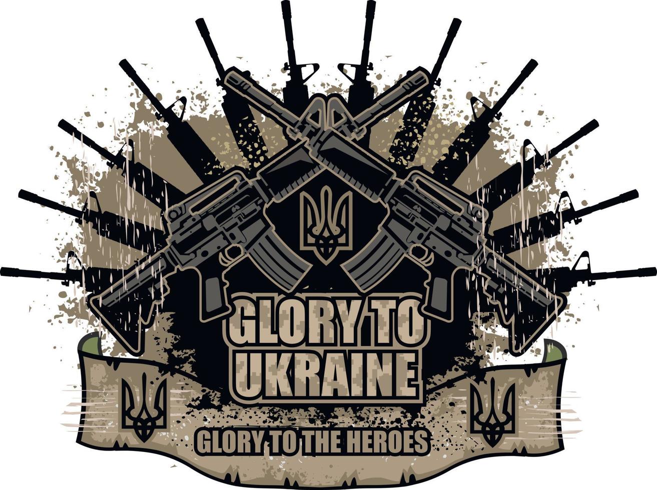 tecken på den ukrainska armén, grunge vintage design t-shirts vektor