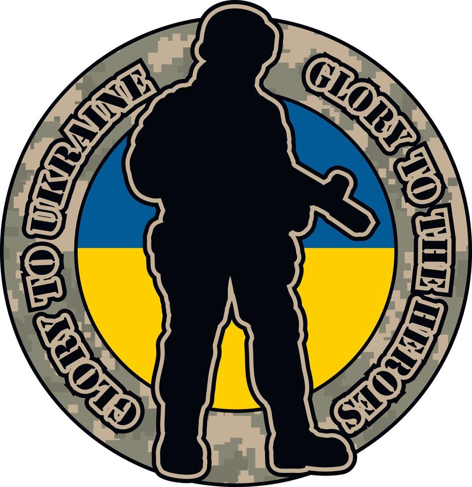Zeichen der ukrainischen Armee, Grunge-Vintage-Design-T-Shirts vektor