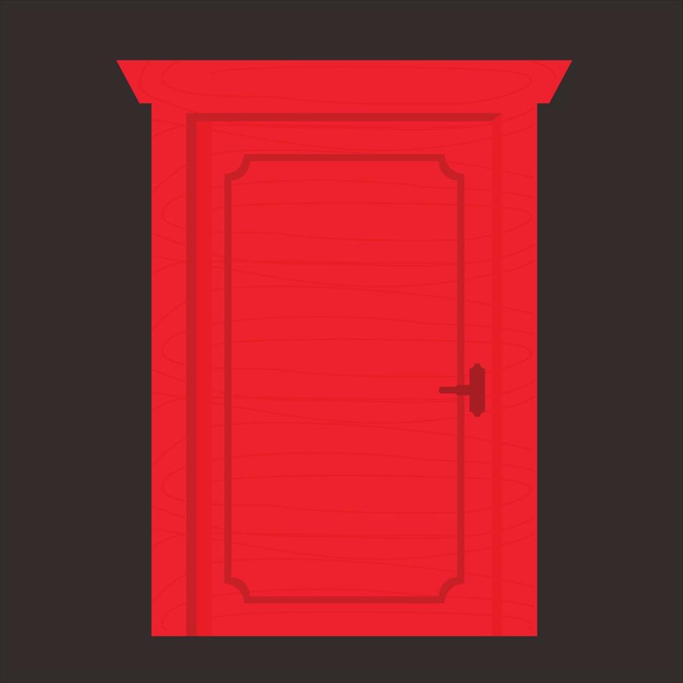 trä röd dörr vektorillustration vektor