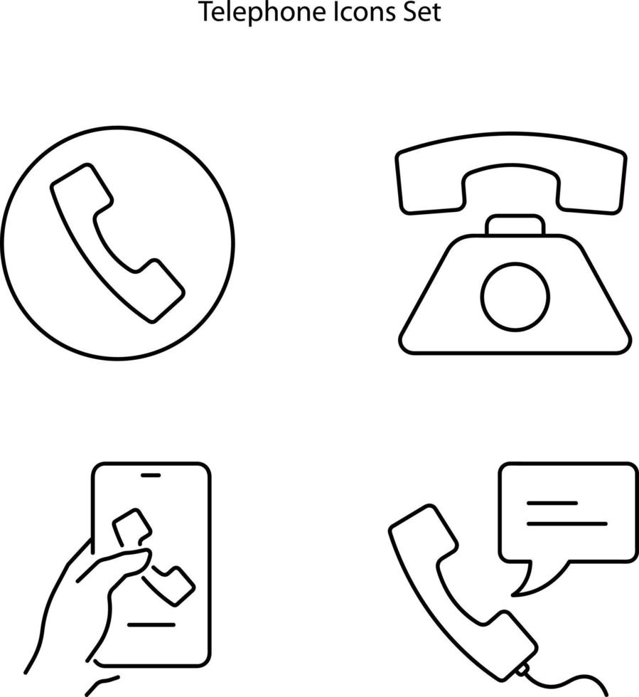 telefon ikoner som isolerad på vit bakgrund. telefonikon tunn linje kontur linjär telefonsymbol för logotyp, webb, app, ui. telefonikonen enkelt tecken. vektor