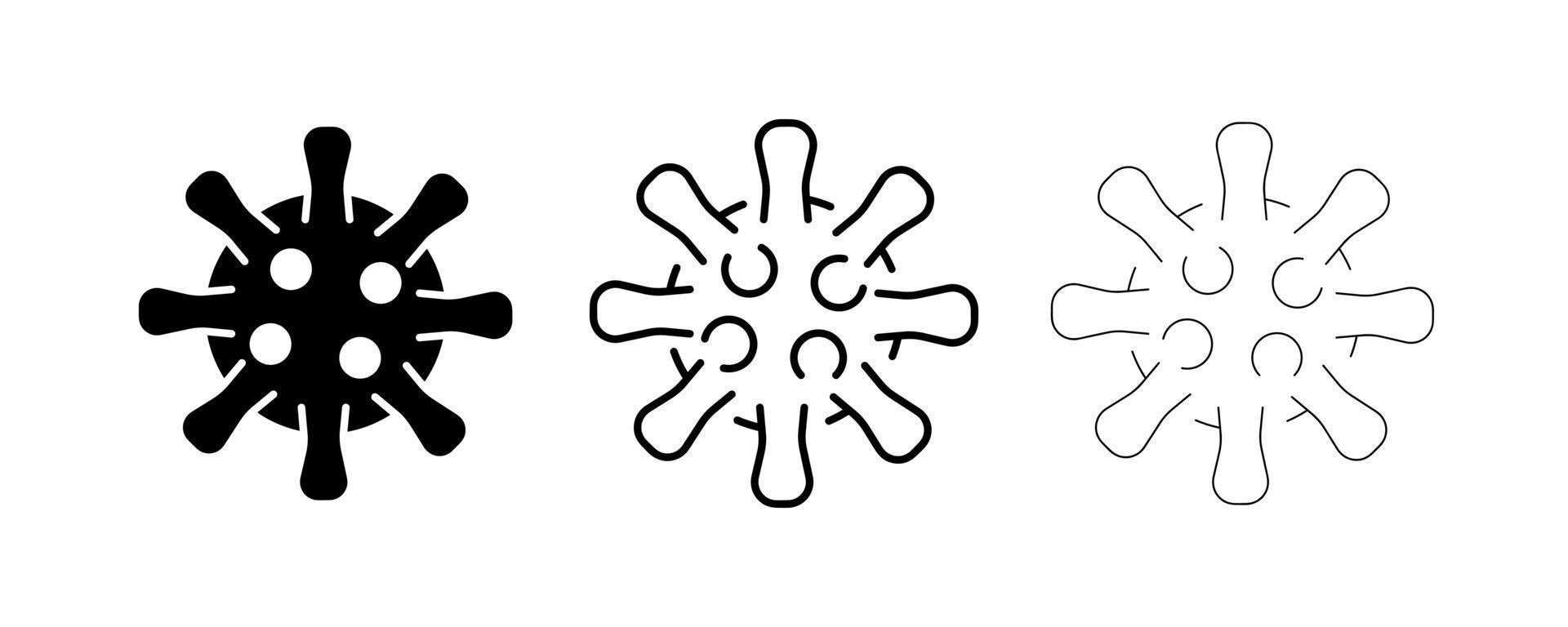 3 olika tjocklek virus ikonuppsättning. influensa och coronavirus ikoner set.outbreak coronavirus. pandemi, medicinsk, hälsovård, stoppa coronavirus koncept. coronavirus 2019-ncov. modern redigerbar vektor stroke.