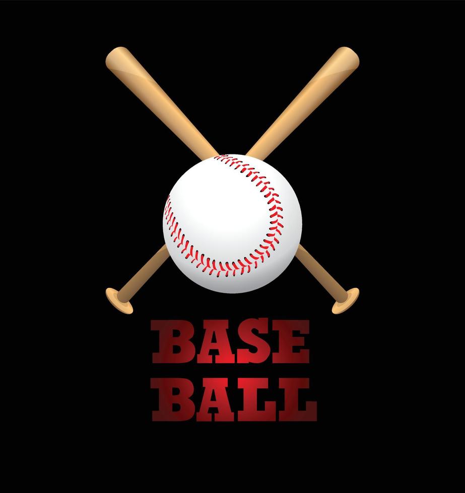 baseboll och basebollträn på en bakgrund, sportspel, vektorillustration. vektor