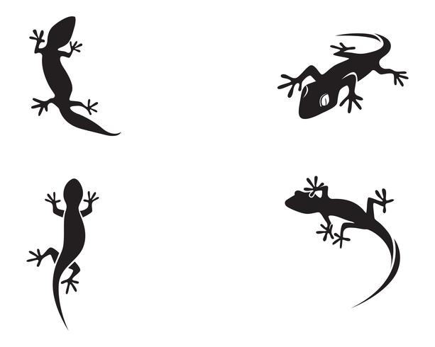 Lizard Chameleon Gecko Silhouette svart vektor