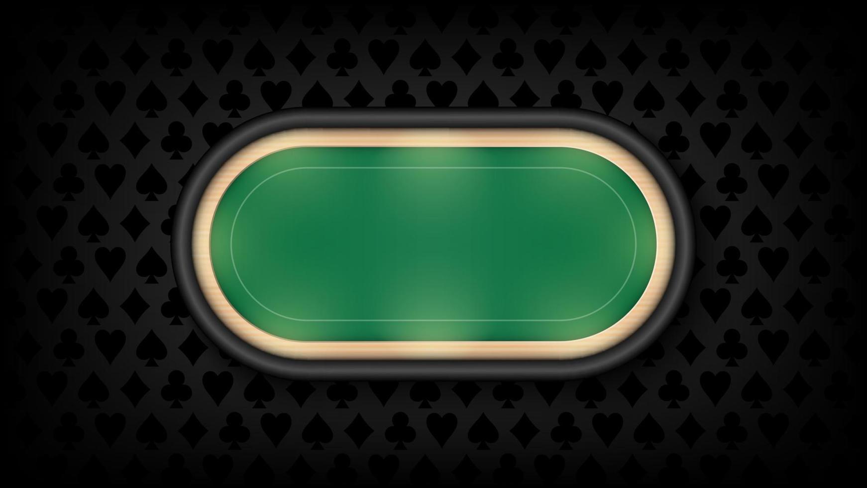 pokerbord grön duk på mörk bakgrund, vektorillustration vektor