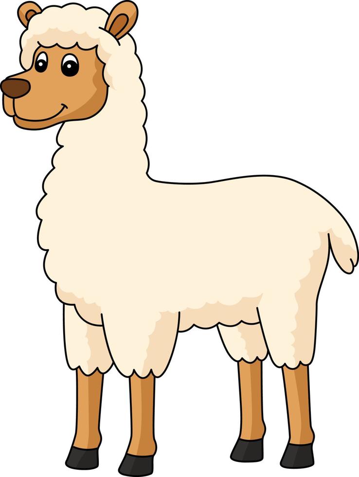 Lama Cartoon farbige Clipart-Illustration vektor