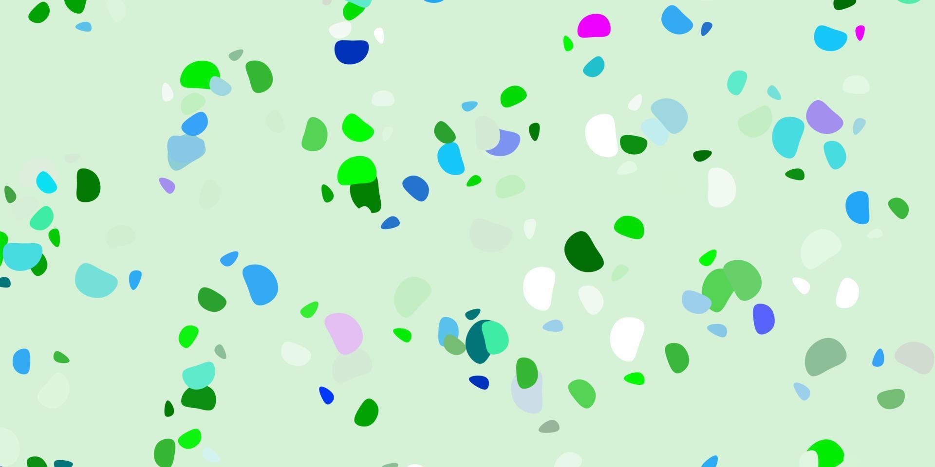 ljusrosa, grön vektorbakgrund med kaotiska former. vektor