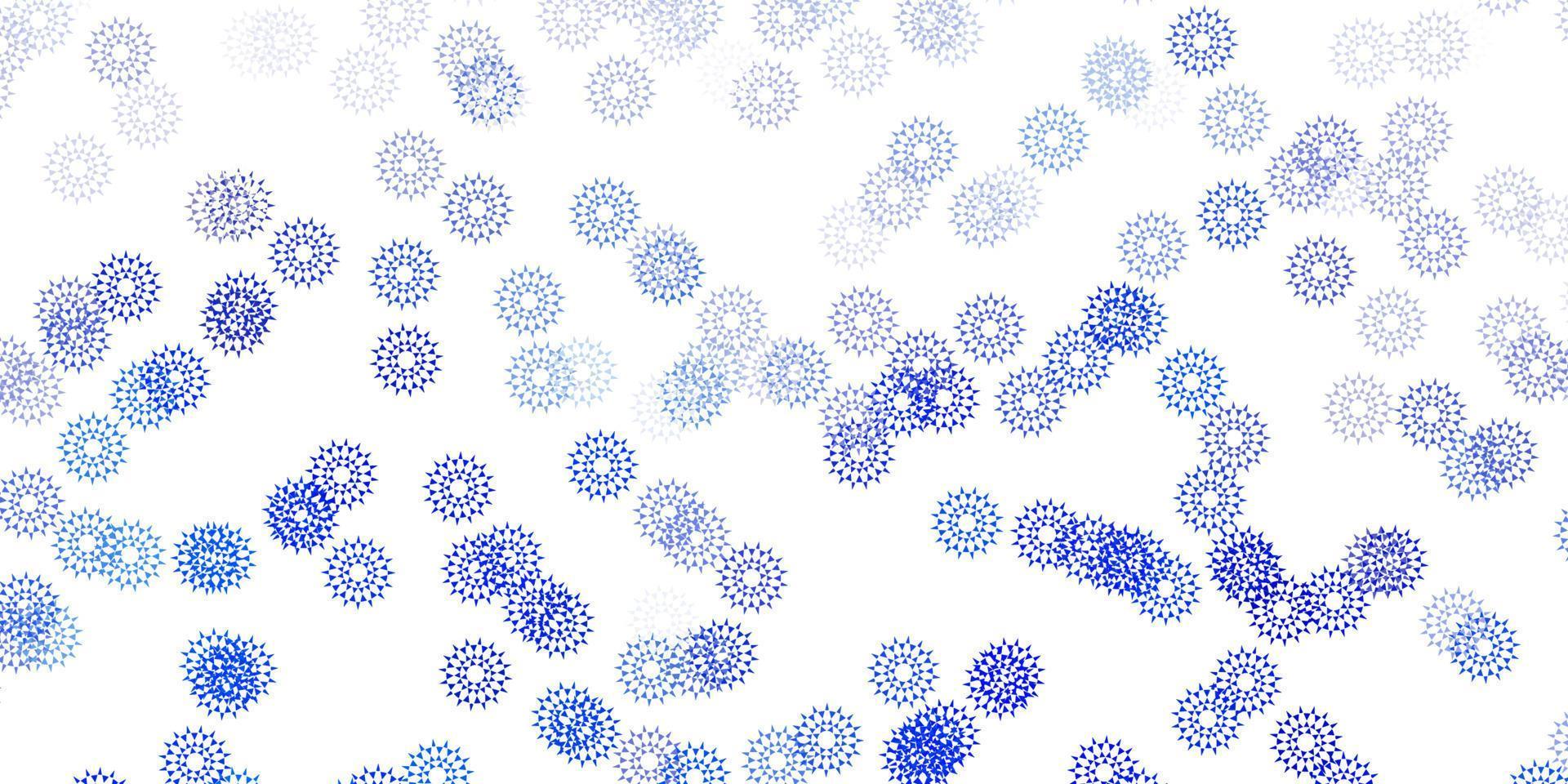 ljusblå vektor doodle bakgrund med blommor.