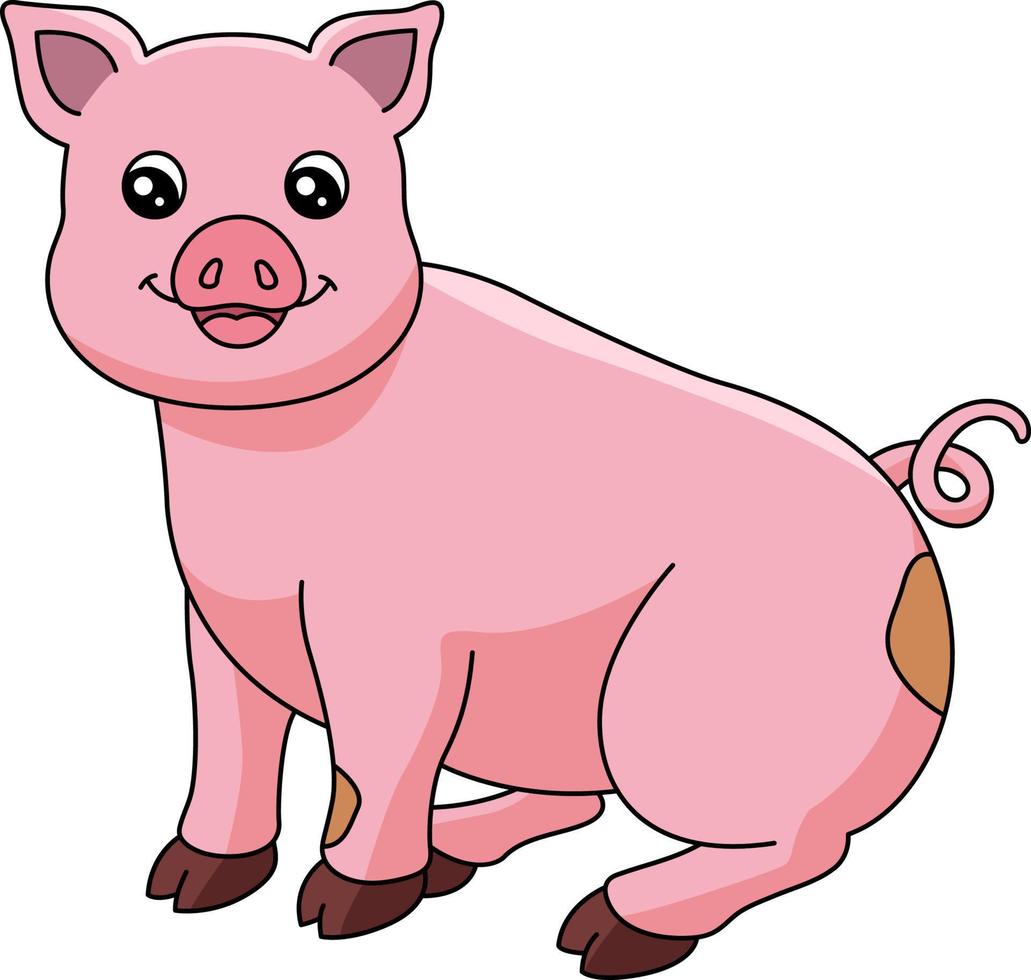 schwein cartoon farbige clipart illustration vektor