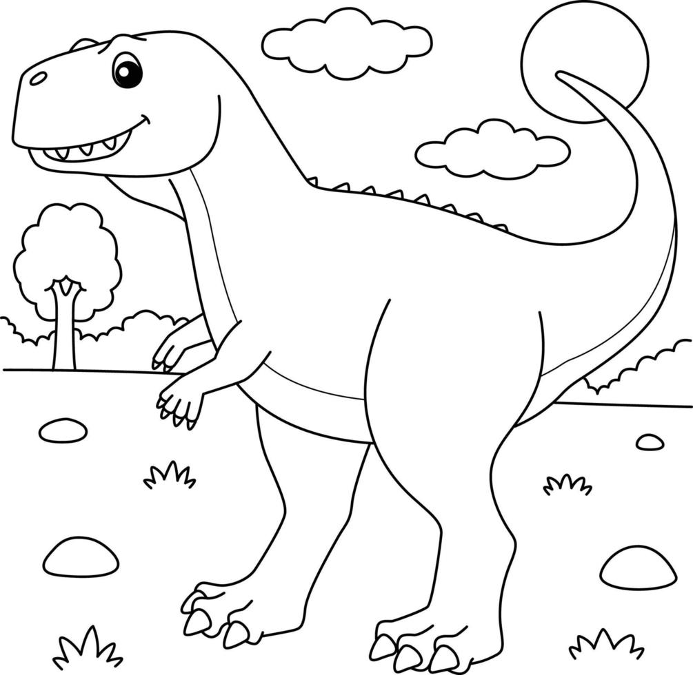 Ekrixinatosaurus zum Ausmalen für Kinder vektor