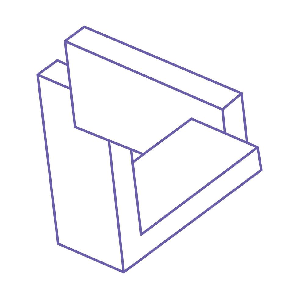 omöjliga optiska illusionsformer. logotyp. optiska konstobjekt. omöjlig figur. linjekonst. overkligt geometriskt objekt. vektor