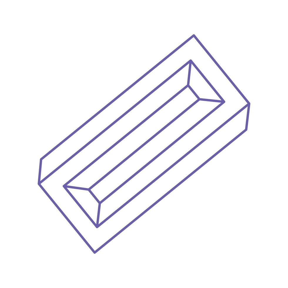 optische Täuschung. unmögliche Formen Vektor. Optisches Kunstobjekt. geometrische Figuren. Paradox. vektor