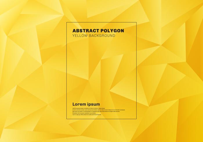 Abstrakt låg polygon eller trianglar mönster på gul senap bakgrund och konsistens. vektor