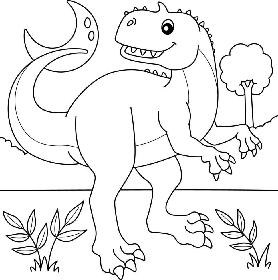 rajasaurus ausmalbilder für kinder vektor