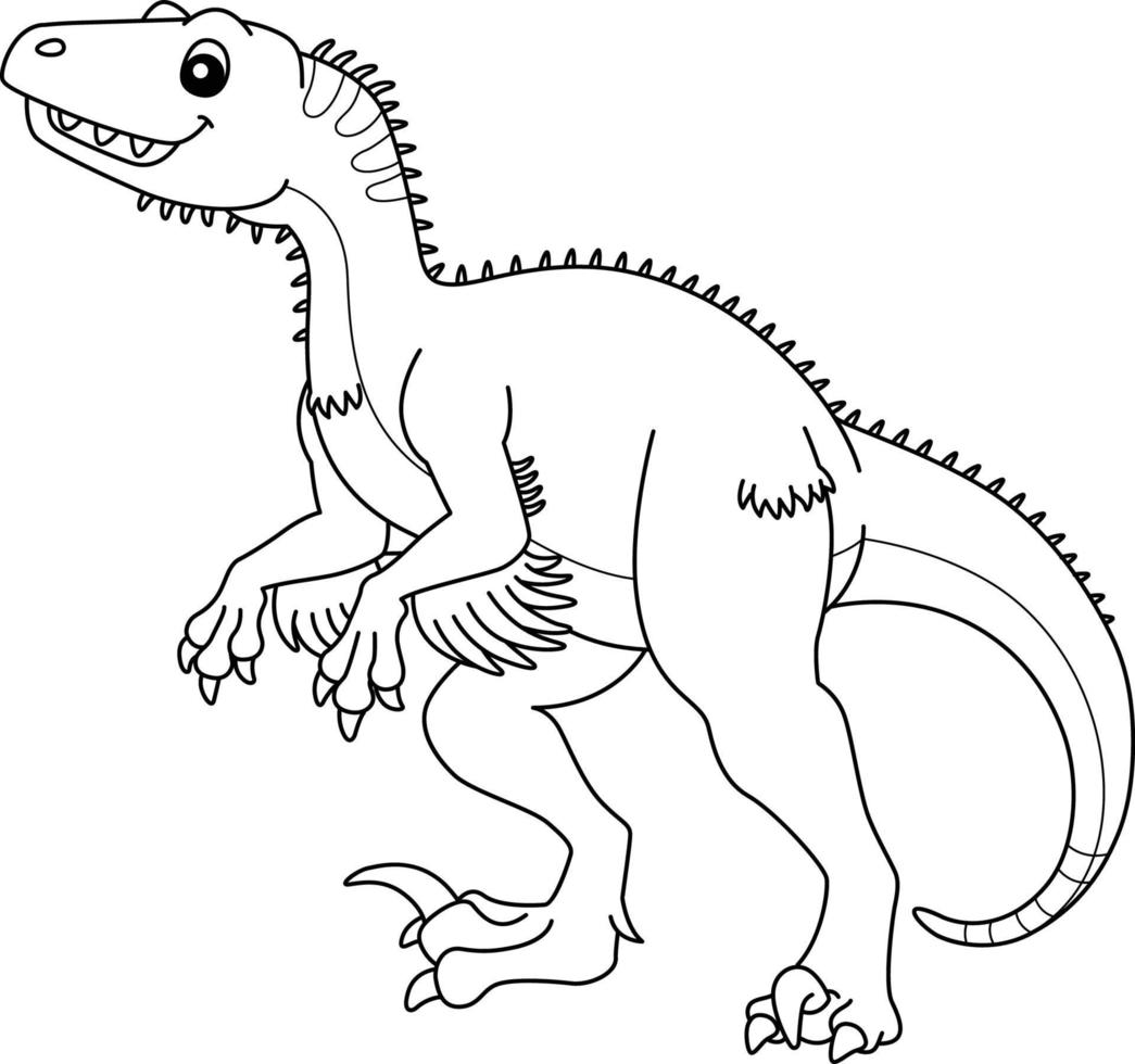 utahraptor isolierte ausmalseite für kinder vektor