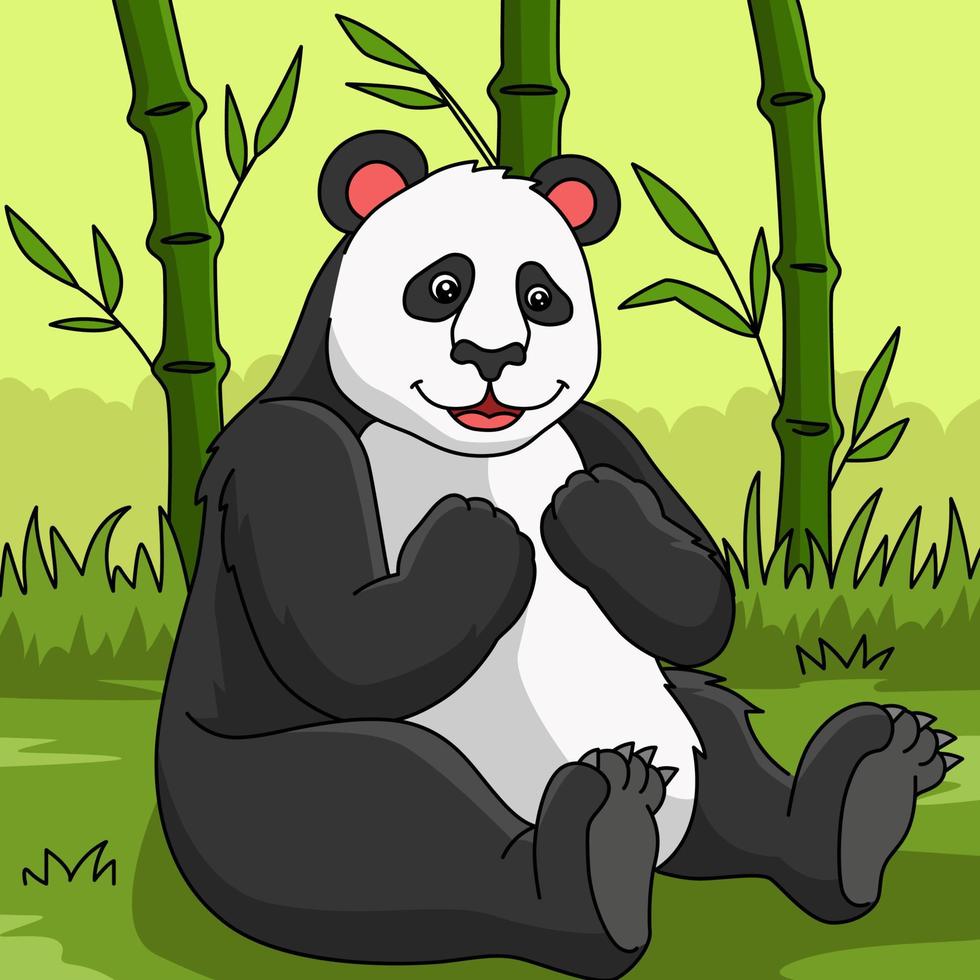 Panda Cartoon farbige Tierillustration vektor