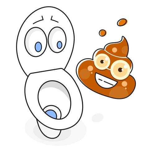 Dirty Toalett Cartoon Illustration Klar för din design, hälsningskort vektor