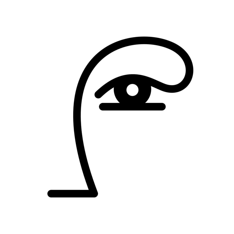 ögon vektor logotyp för skönhetssalong. kvinna ansikte siluett - öga och näsa. ögonfransar och ögonbryn - minimalism illustration. kosmetika