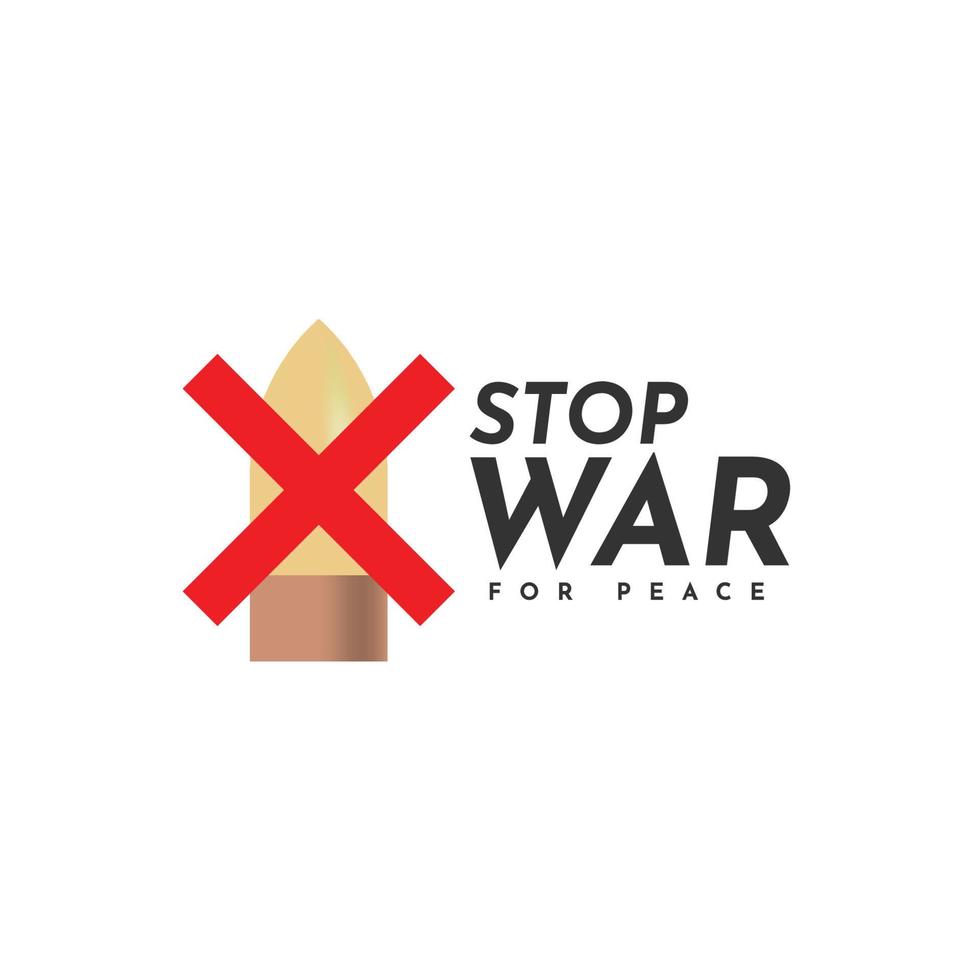 stop war logotyp etikett malldesign vektor