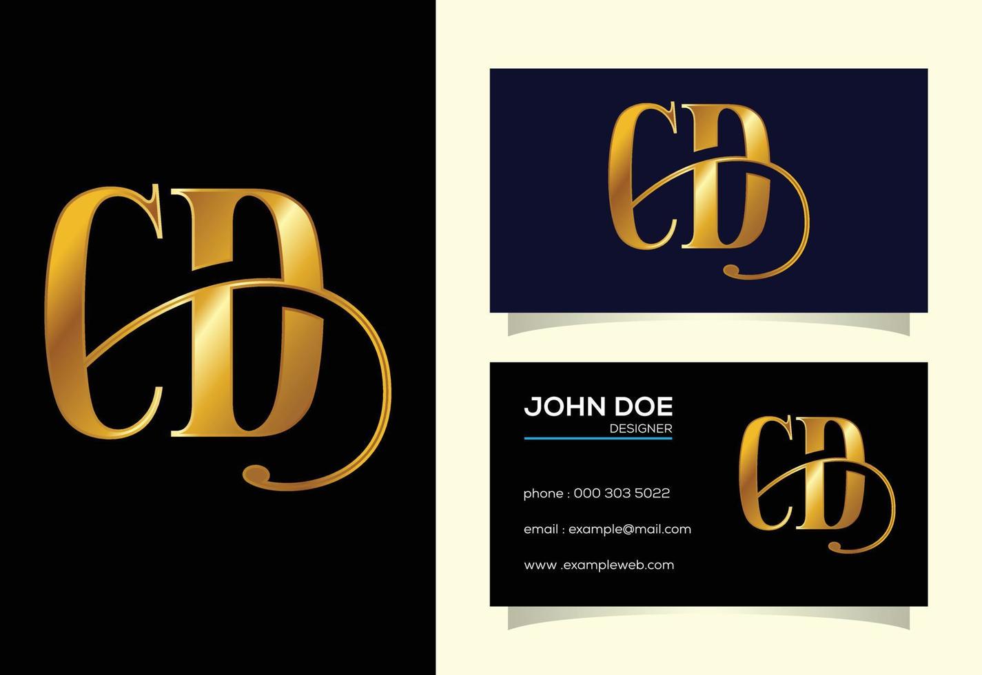 första bokstaven cd logotyp design vektor. grafisk alfabetsymbol för företagets företagsidentitet vektor