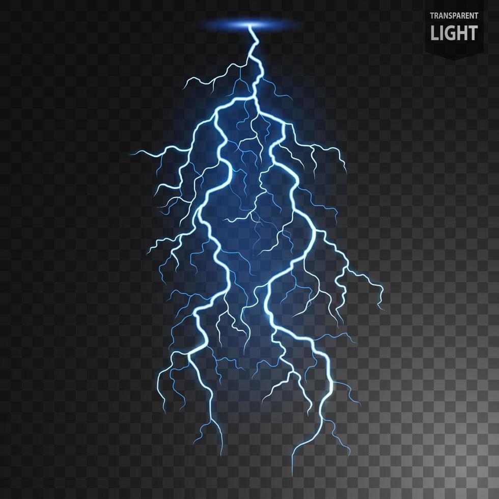 blå blixt, åskväder effekt, elektrisk koncepton. vektor illustration