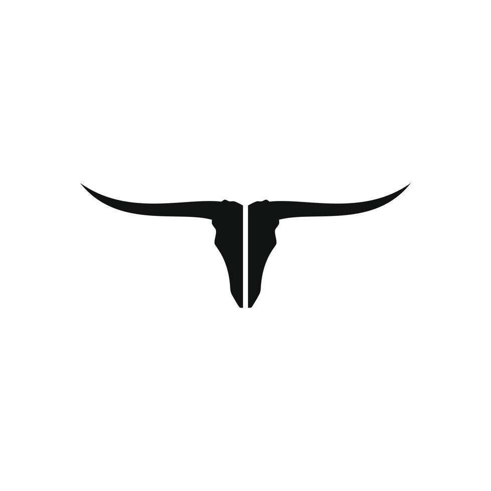 longhorn siluett vektor design för logotyp ikon