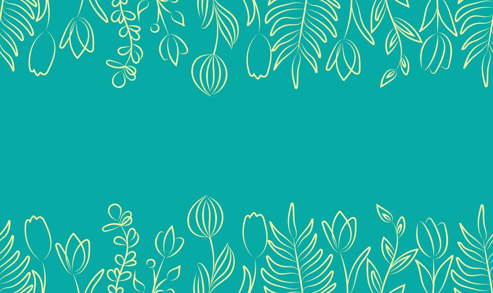 Vektor lineares abstraktes Banner. Tapete im minimalistischen Stil für Frühling und Sommer mit botanischen Blättern und Blüten, organischen Formen. für Poster, Poster, Hintergrund, Postkarte, Website und Verpackung.