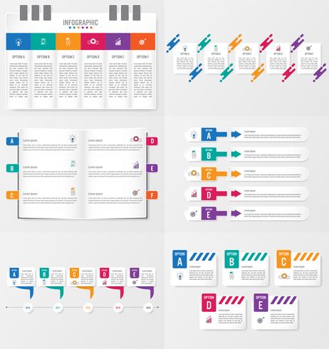 Satz von Infografiken Elementvorlage mit Optionen. vektor