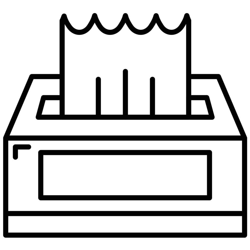 Symbol für die Tissue-Box-Linie vektor