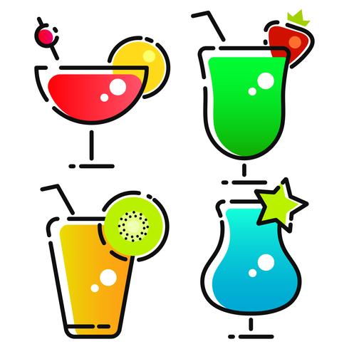 Vektor-Design des Cocktail-und Getränk-Logos. Set Des Cocktails vektor