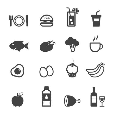 Symbole für Speisen und Getränke vektor