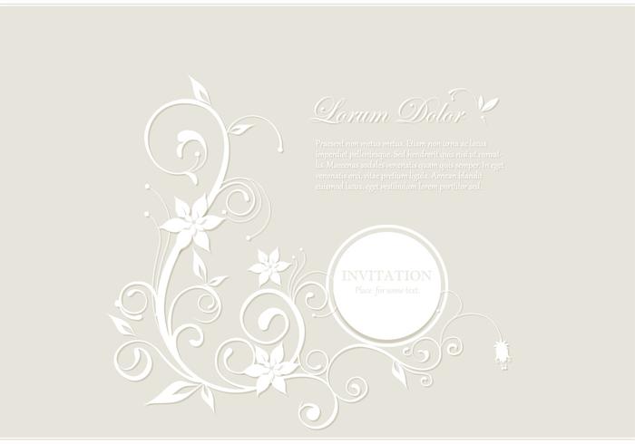 White Floral Card Vector