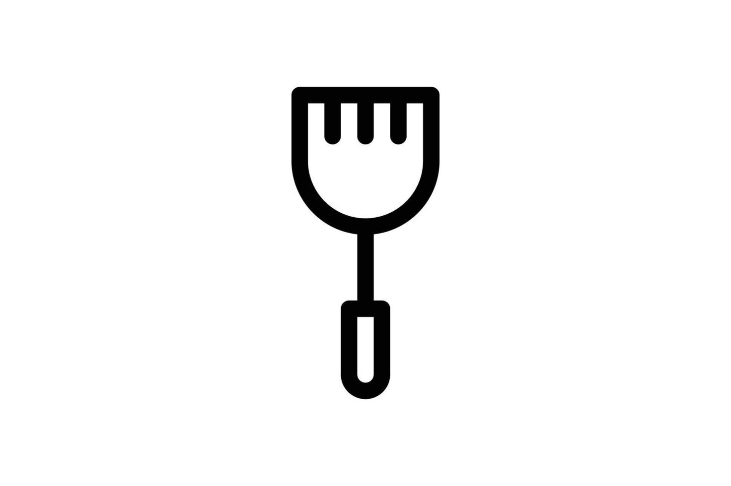 Pfannenwender Kitchen Line Style Icon kostenlos vektor