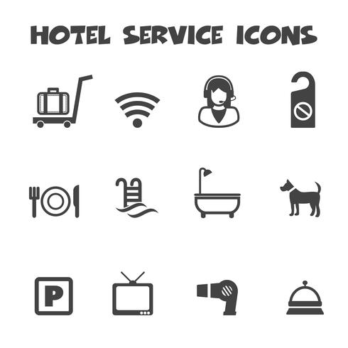 Hotelservice-Symbole vektor