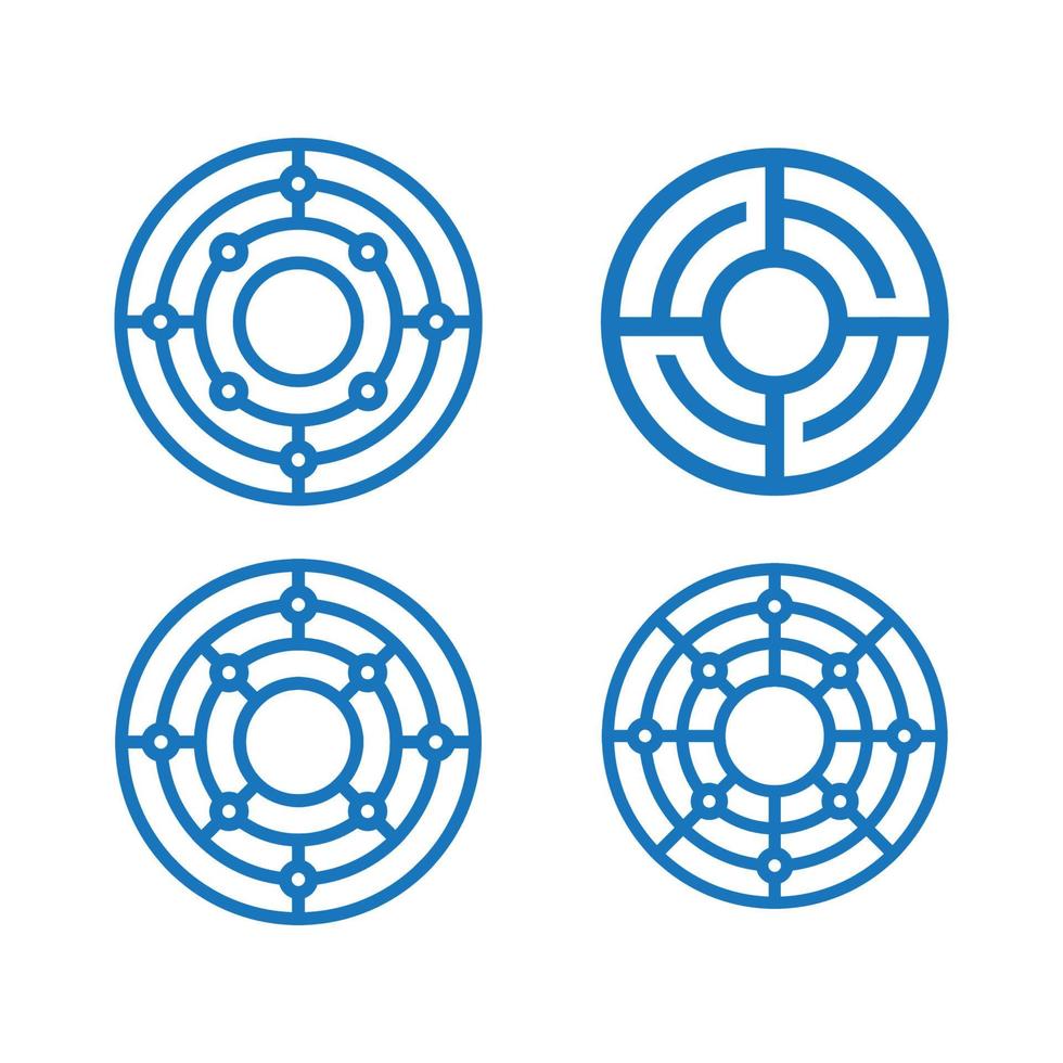 Kreis-Technologie-Icon-Set vektor