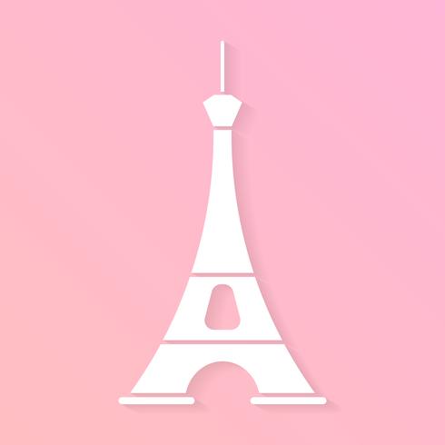 Paris-Stadt-Vektor-Skyline in der Art des Papiers vektor