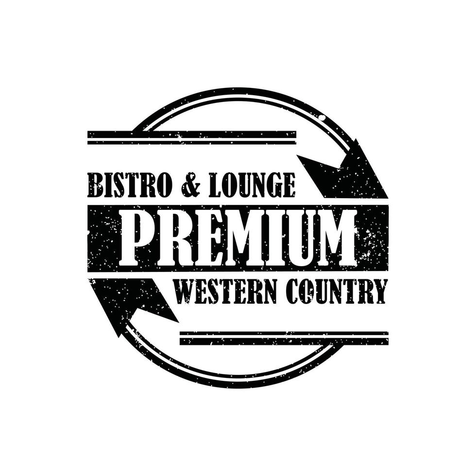 vintage retro bar bistro mit band-logo-design vektor