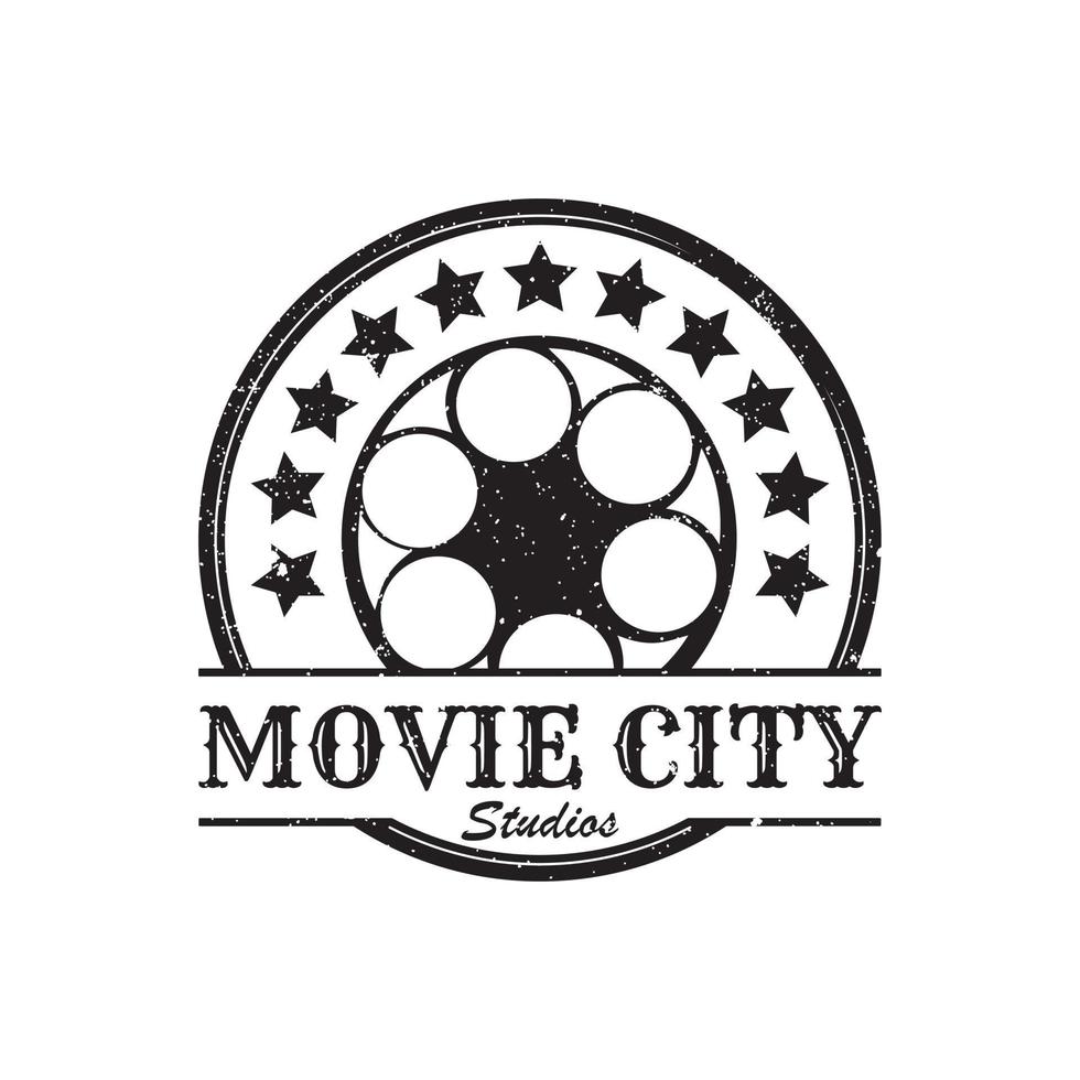 Vintage-Videokamera-Logo-Design für Film- oder Kinoproduktion vektor