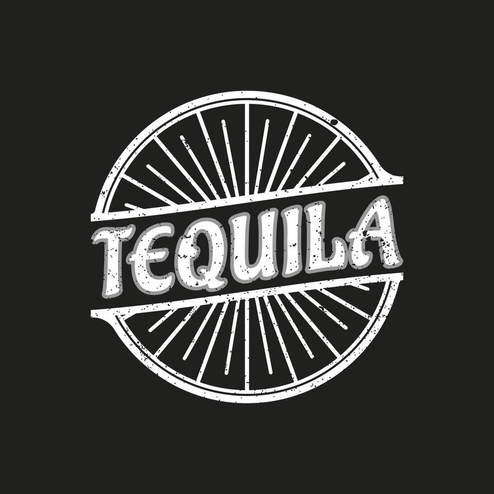 vintage tequila banner design på svarta tavlan. affisch alkohol, vektor illustration