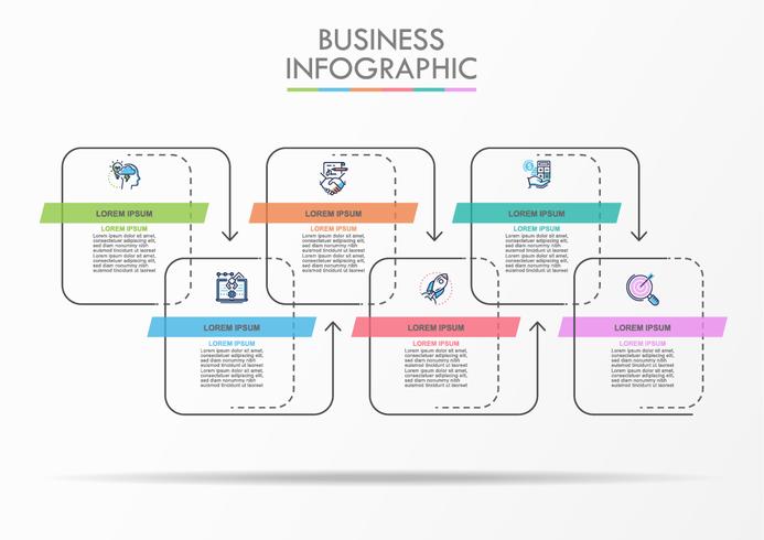 Företagsdatavisualisering. Tidslinje infografiska ikoner avsedda för abstrakt bakgrundsmall. vektor