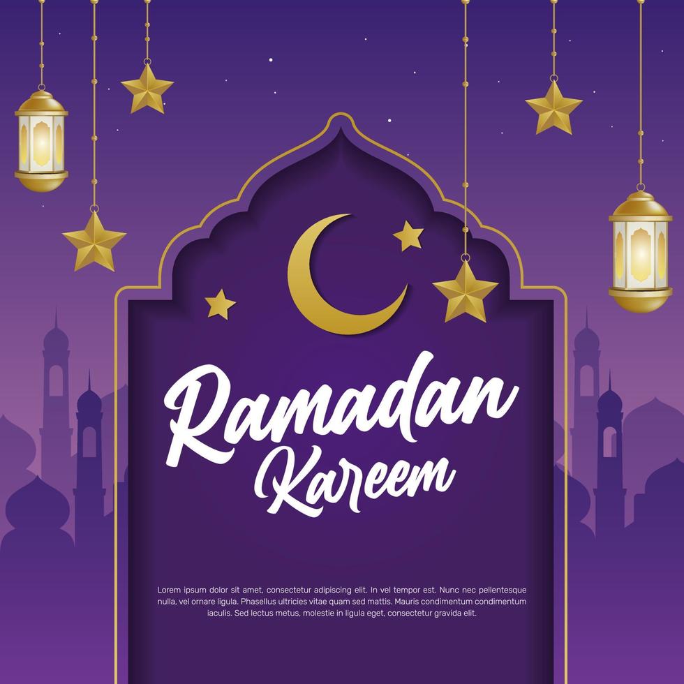 ramadan kareem islamisk banner mall vektor