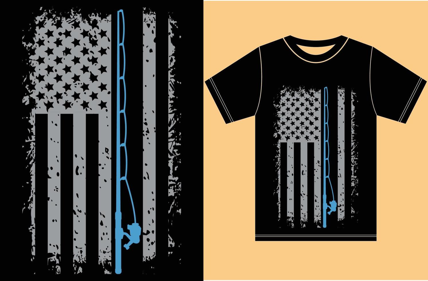 USA flagga med fiske t-shirt design. t-shirtgåva för fiskeälskare. amerikanska flaggan vektor fiske t-shirt.