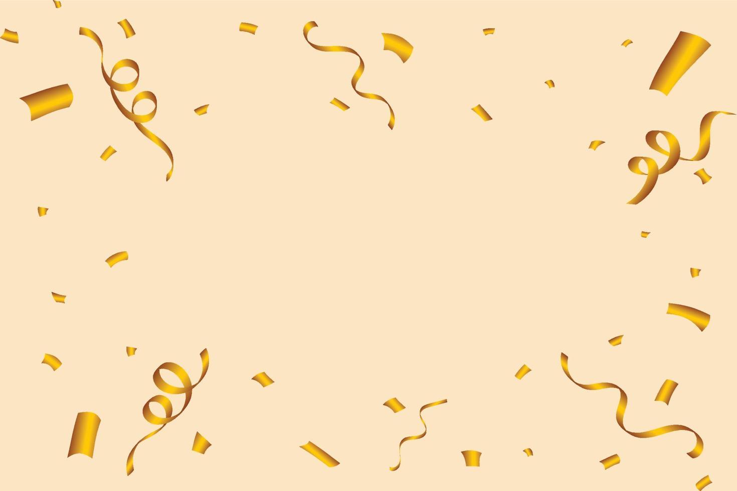 gyllene konfetti explosion isolerad på en guld bakgrund. gyllene festglitter och konfetti fotoram. jubileumsfirande. konfetti vektor för karneval bakgrund. festivalinslag.