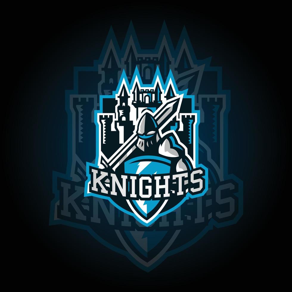 Knights Team Logo E-Sport-Gaming-Logo-Vektor. Gaming-Logo. Maskottchen-Sport-Logo-Design. Gaming-Tier-Maskottchen-Vektor-Illustration-Logo. maskottchen, emblemdesign für esports-team. vektor